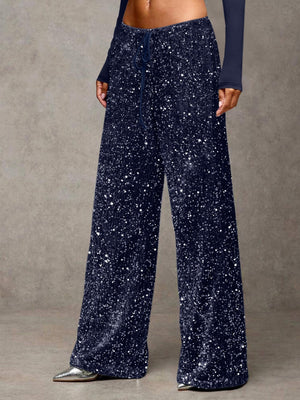 Drawstring Slimming Stretch Straight Leg Trousers