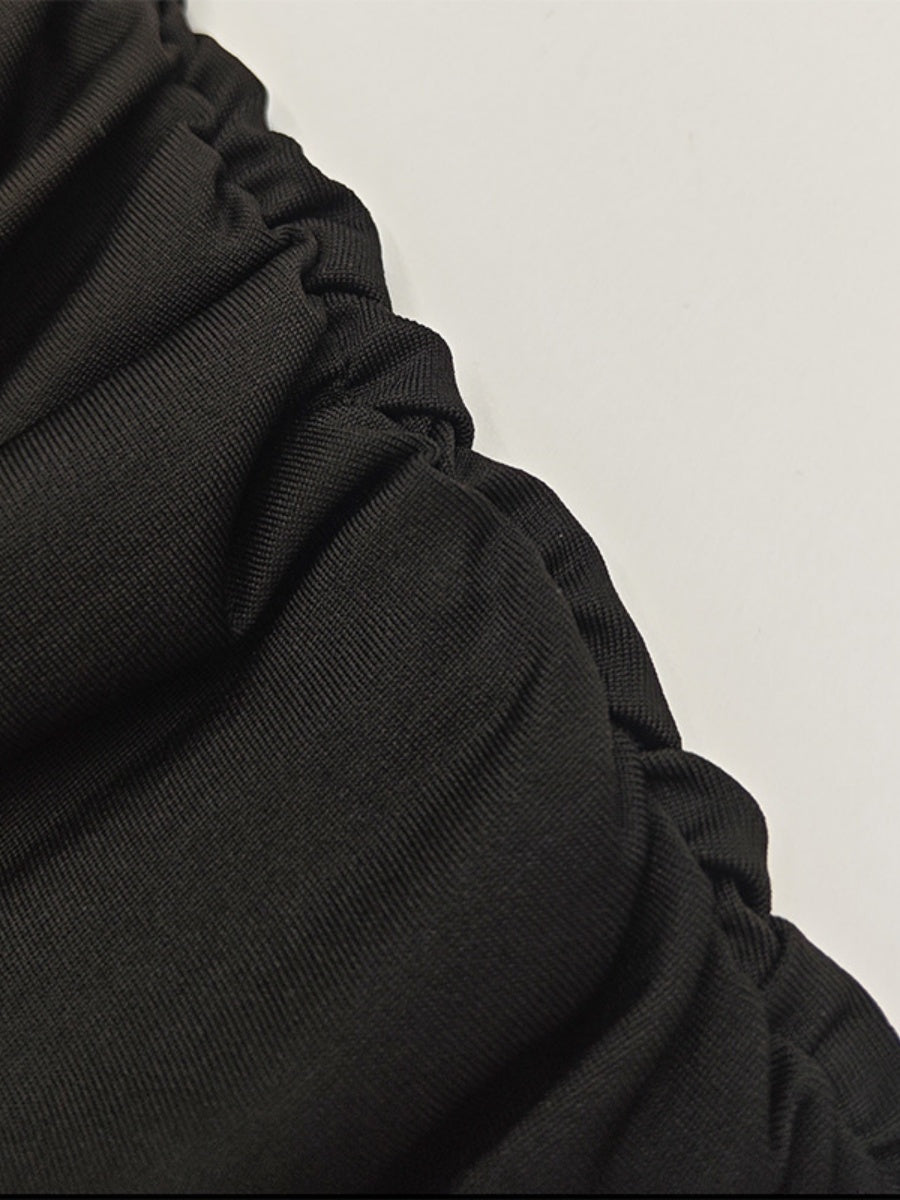 Liber Autumn Women's Pleated Solid Color Mini&Short Dresses