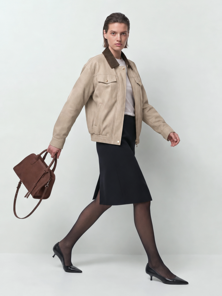 Zipper Pocket Solid Color Jackets