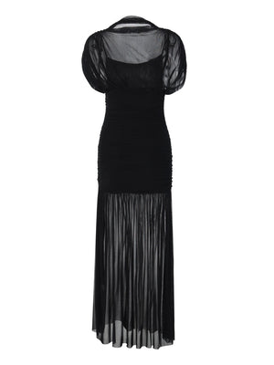 Fitted, Bodycon Maxi Dress With Mesh Panels