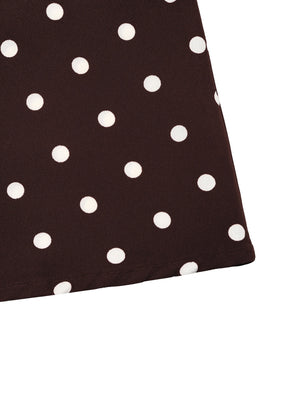 Mermaid Maxi Dress, New Autumn Style, Elegant And Suitable For Commuting, Fitted Waist, Flared Sleeves, Polka Dot. Maxi Dresses