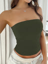 Tight-fitting Solid Color Backless Knitted Strapless Top