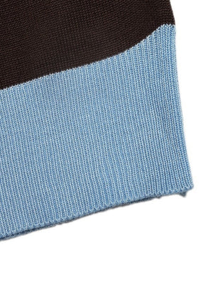 Casual Loose-fitting Striped Long-sleeved Sweater With Lapel