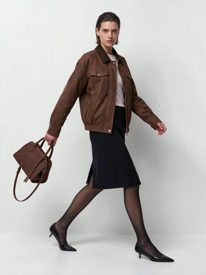 Zipper Pocket Solid Color Jackets