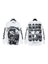 Dark Printed High Street Loose Long-sleeved T-shirt