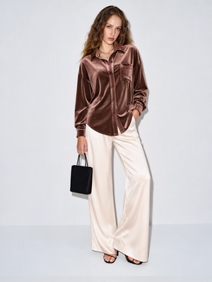 Long-sleeved Velvet Cardigan Blouse&Shirts