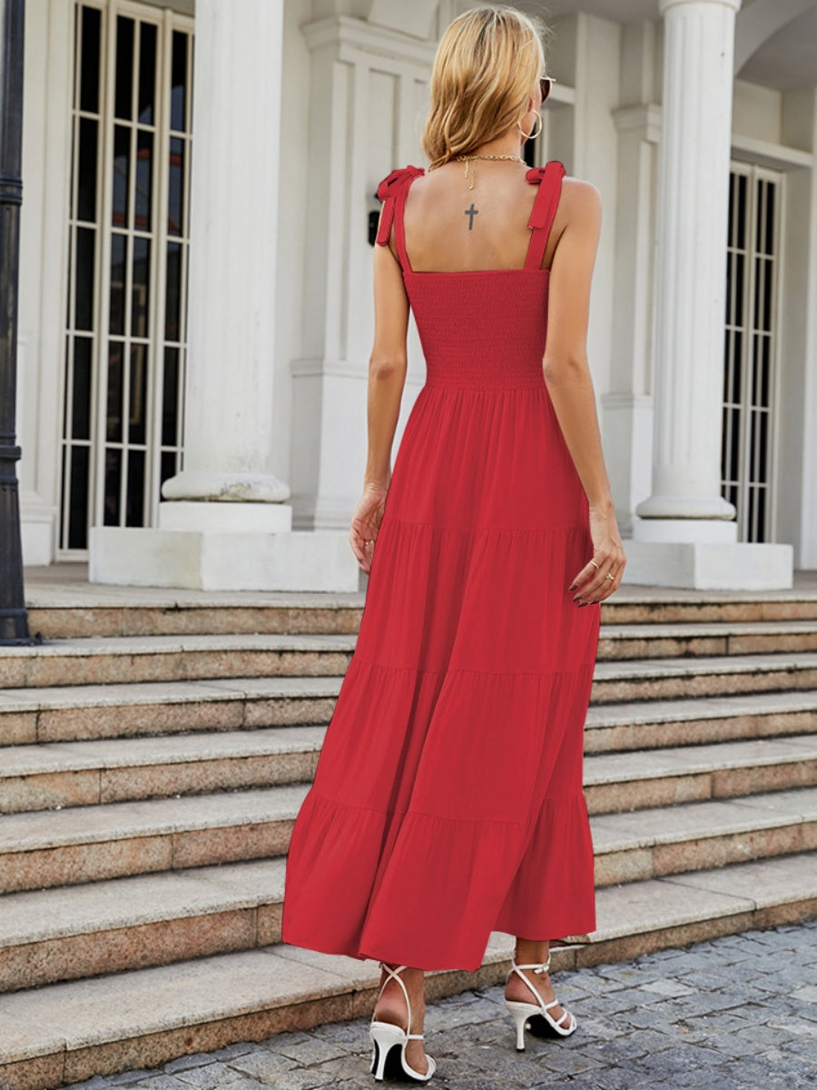 Sleeveless Flowers Printed Long Dress