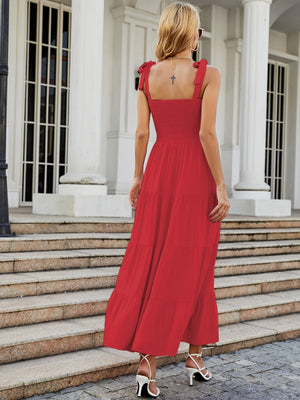 Sleeveless Flowers Printed Long Dress