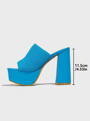 Flyknit Fashion Chunky Heel Waterproof Platform Outdoor Street Sandals