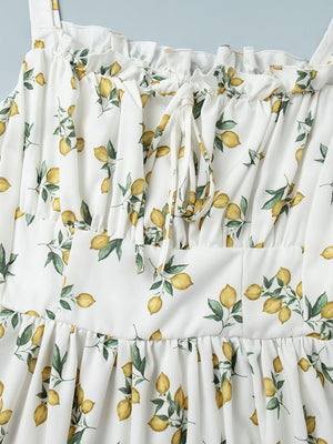 Floral Printed Camisoles High Waist Slit Maxi Dresses
