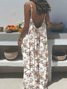 Vacation Halter-neck Backless Loose Long Dress