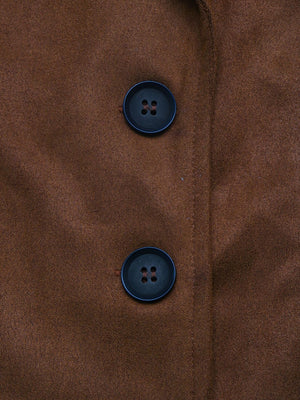 Retro-style Long Wool Coat With Suit Collar Coats