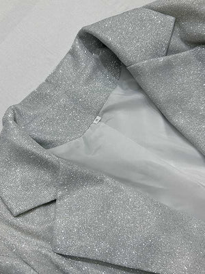 Silver Sequined Suit Jacket