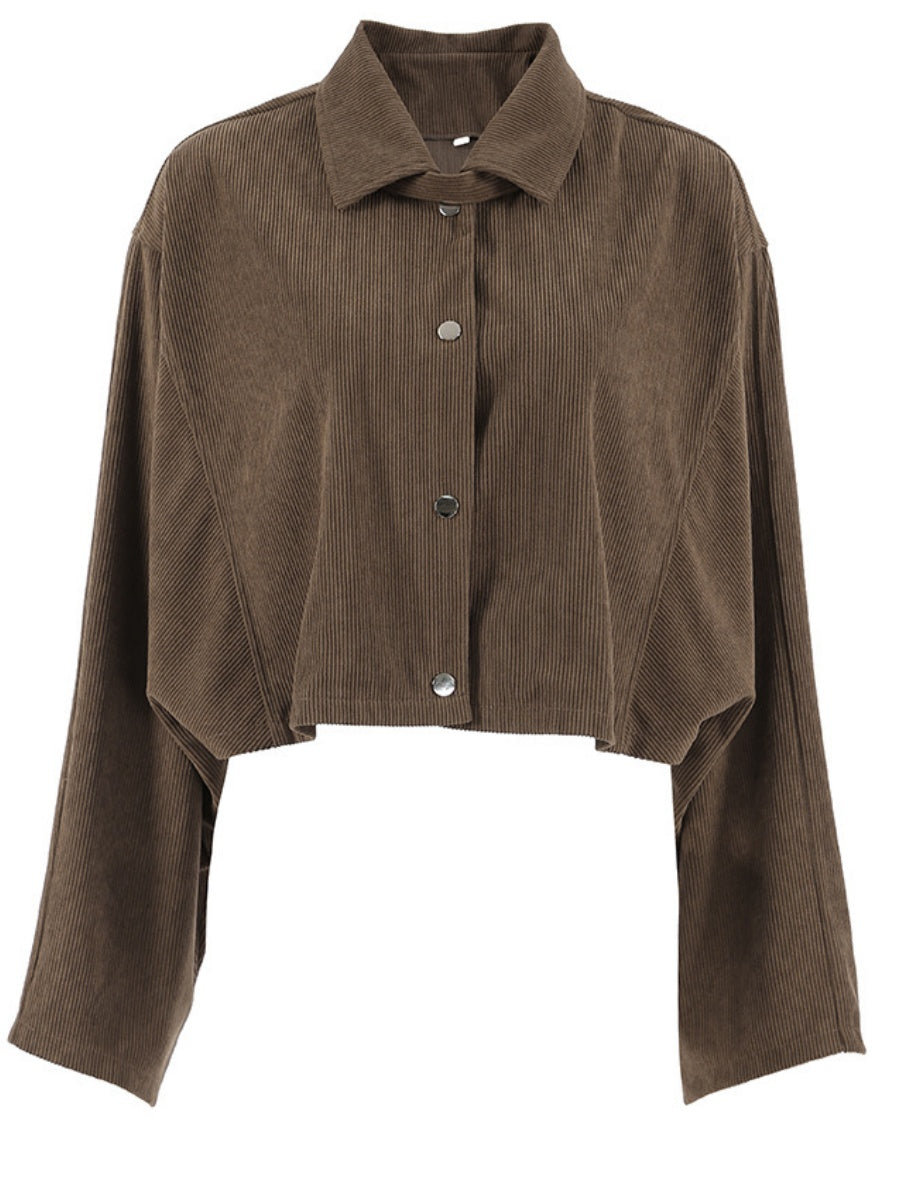 Short Corduroy Button-down Jacket