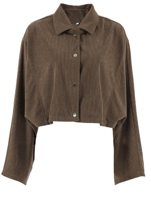 Short Corduroy Button-down Jacket