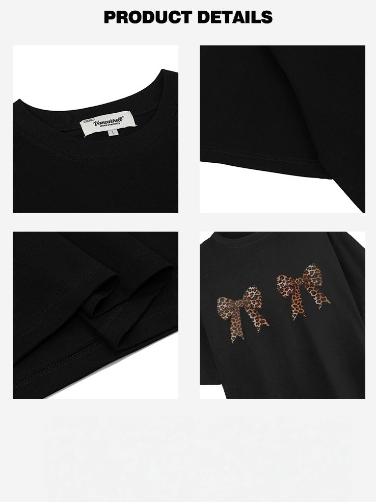 Liber Summer Women's Printed Bow T-shirts