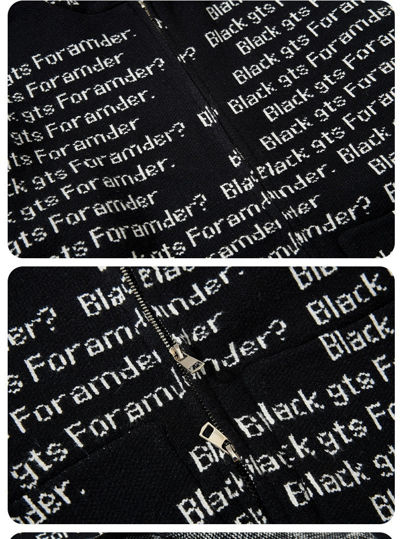 Letter Print Hooded Cardigans