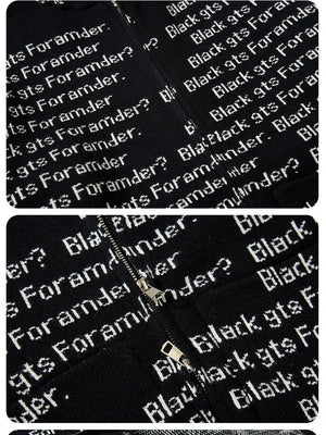 Letter Print Hooded Cardigans