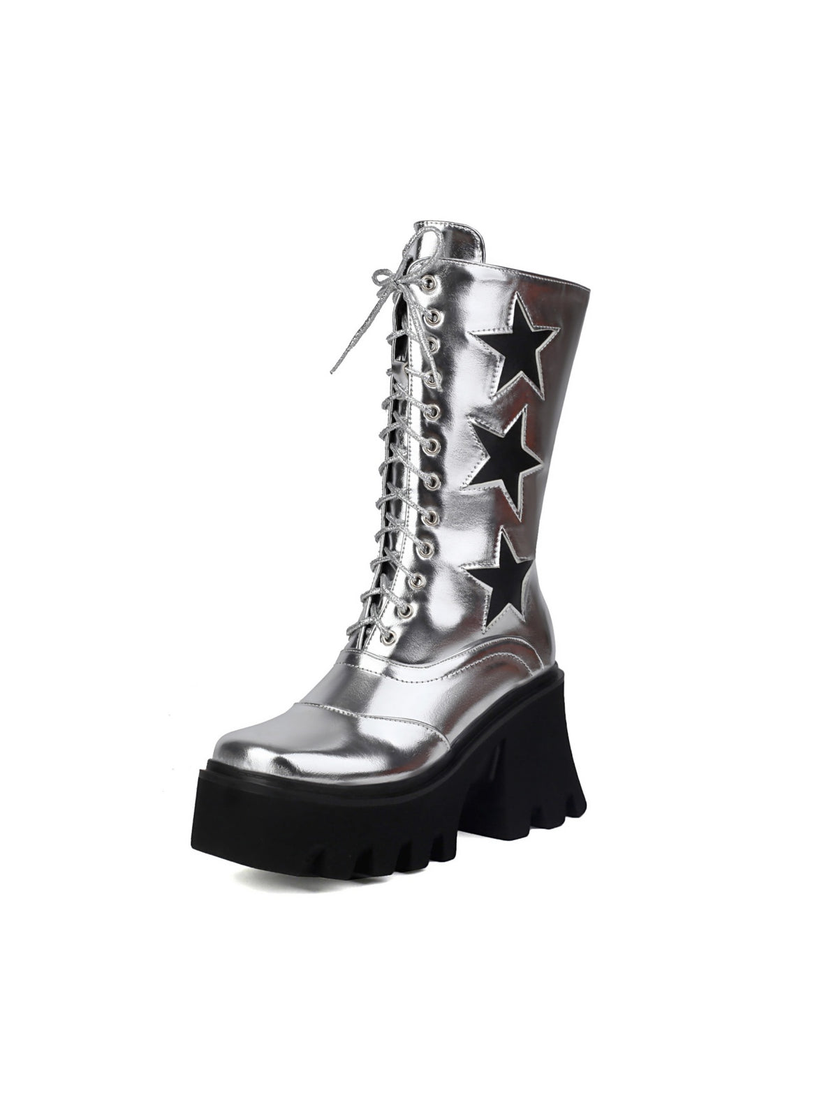 Five-star Punk Platform Mid-calf Boots