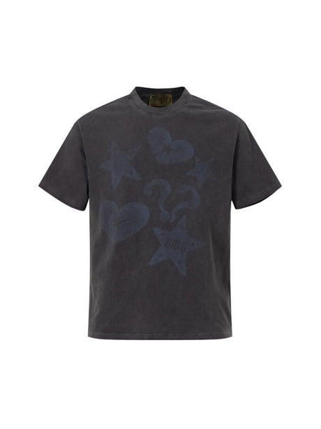 Distressed Love Star Printed T-shirts
