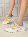 Color-blocked Platform Women's Casual Sneakers