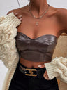 PU Glossy Patent Leather Cropped Tube Top