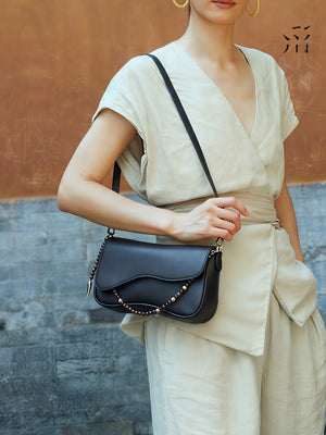 Straightforward Small Saddle Bag, Made Of Vegetable Tanned Top-grain Cowhide, Versatile Summer Shoulder Bag For Women, Underarm Bag.