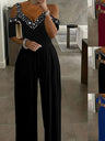Polka Dot Print Off-shoulder Wide Leg Jumpsuits