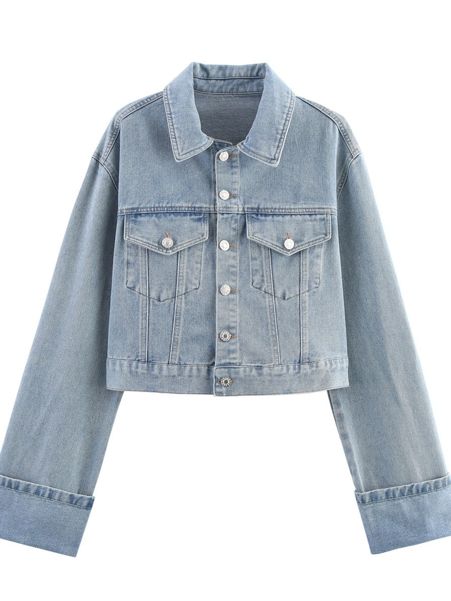 Regular Pocket Decoration Denim Jacket