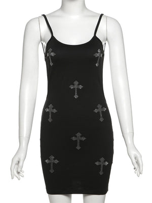 Cross Backless Camisoles Mini&Short Dresses