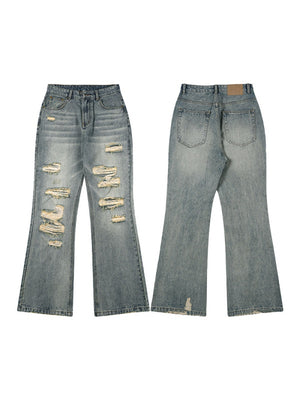 Hiphop Distressed Heavy Industry Hole Jeans
