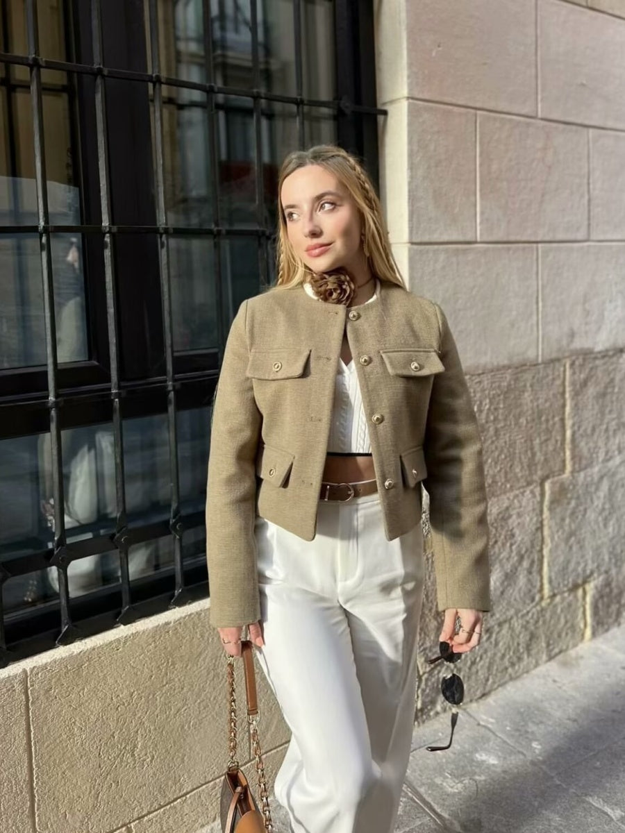 Chanel-inspired Stylish Short Dress With Button Embellishments Blazers