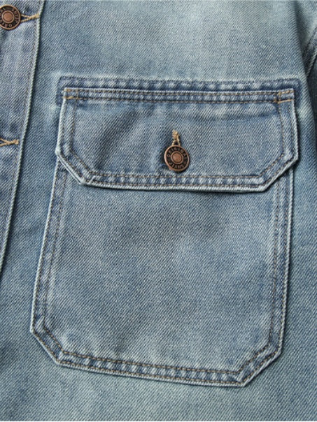 Washed Denim Loose-fit Shirts