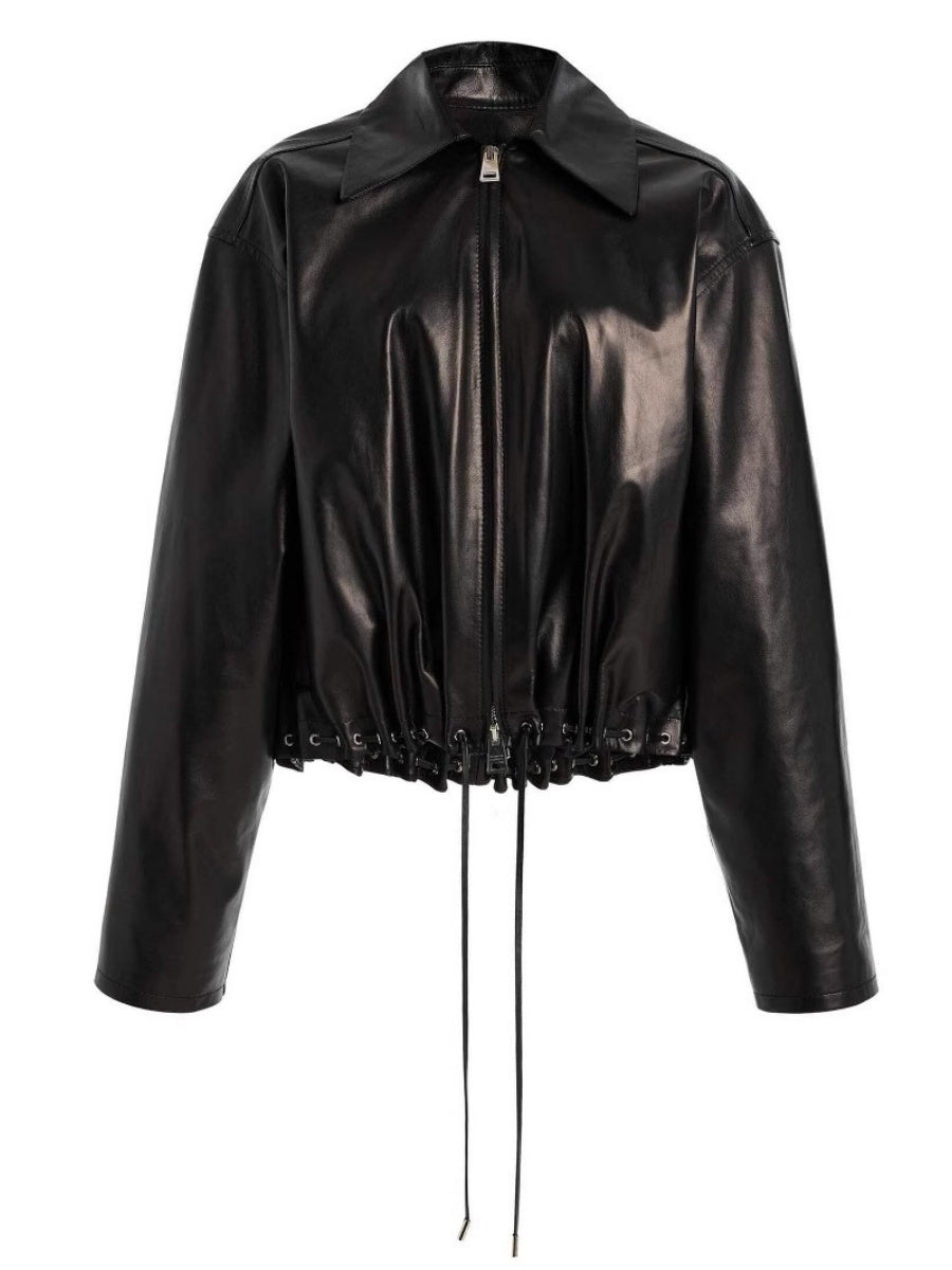 Liber Summer Women's Drawstring Solid Color Jackets