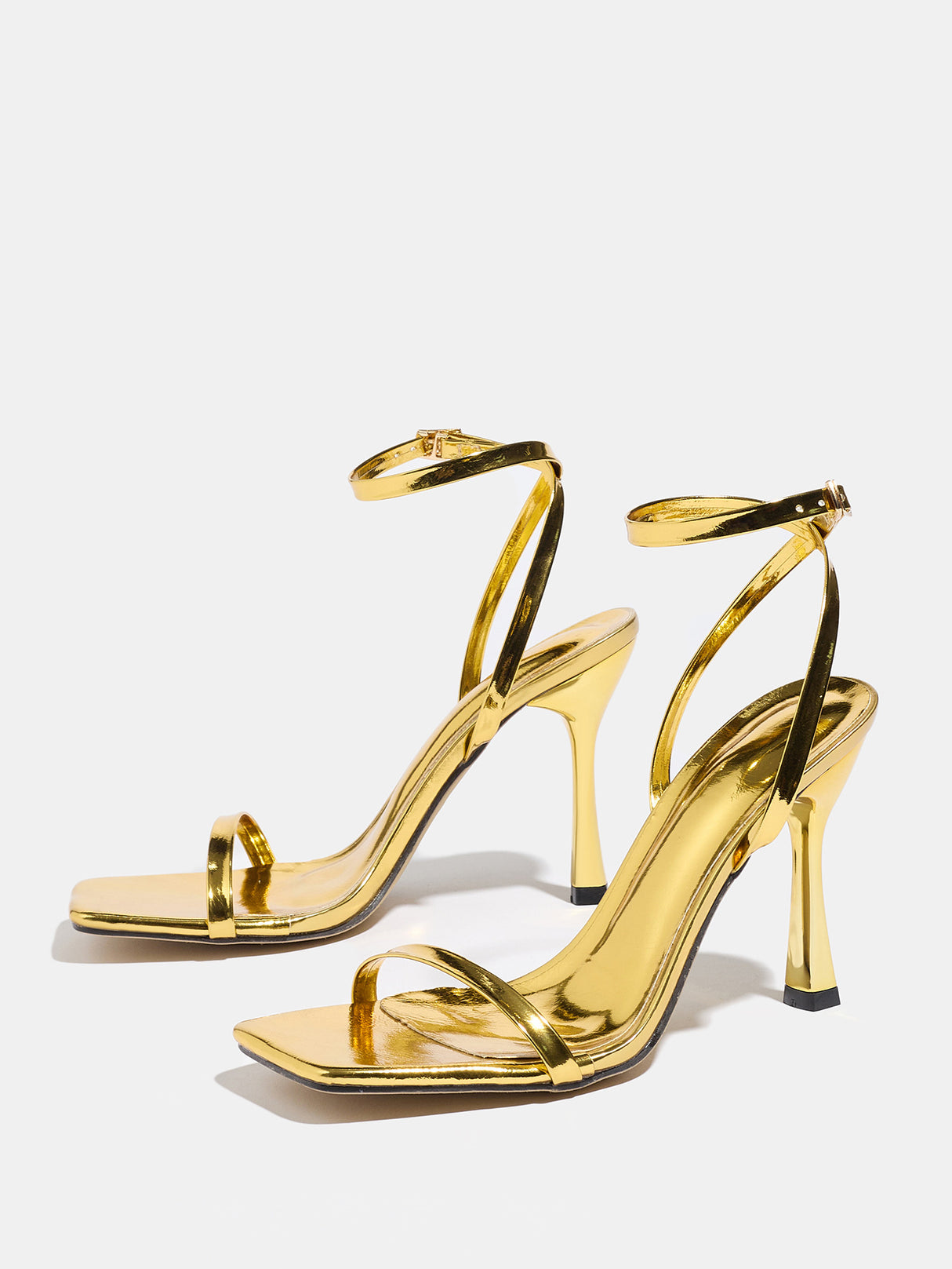 Metallic High-heeled Sandals