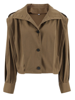 Liber Autumn Women's Buttons Solid Color Trench Coats