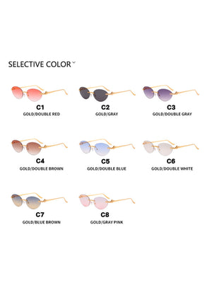Frameless Oval Sunglasses