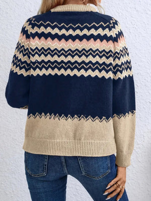 Stripes Color Matching Knitted Sweater