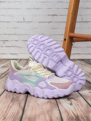 Color-blocked Unisex Casual Sneakers