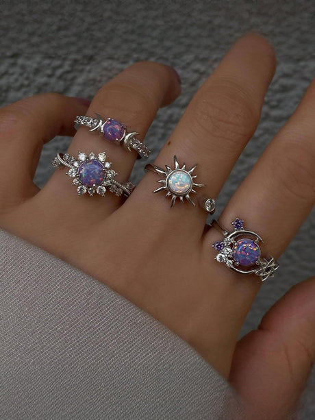 Colored Gemstone Ring Set