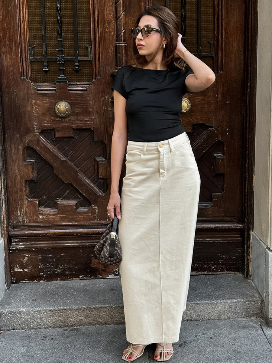 Loose straight skirt Pocket Skirt