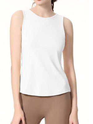 Quick-drying Cover-up Drawstring Open Back Sports Vest