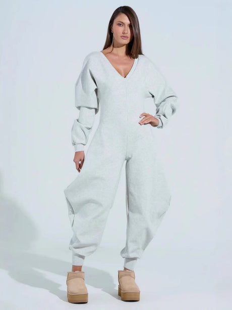 Flares Tight V-neck Sexy Long Sleeves Jumpsuits&Bodysuits