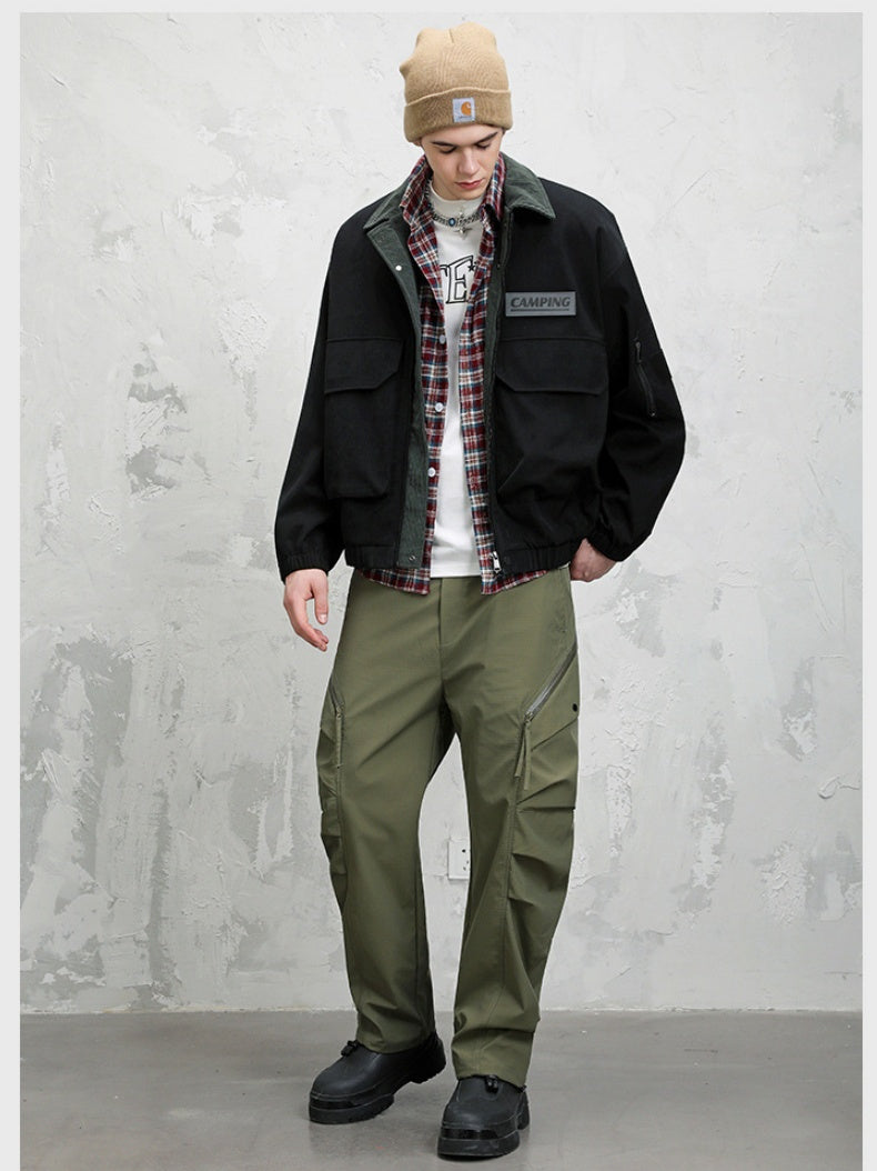 Leisure Multiple Pockets Wasteland Style Retro Lapel Work Jacket