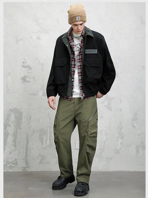 Leisure Multiple Pockets Wasteland Style Retro Lapel Work Jacket