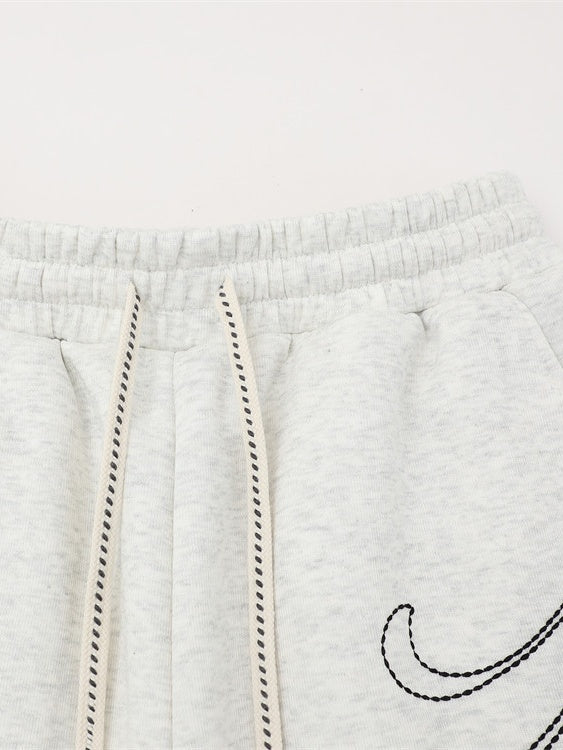 Line Embroidery Loose-fit Vibe Five Points Shorts