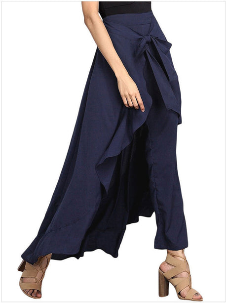 Chiffon Pleated High-waisted Ruffle Straps Yoga Pants