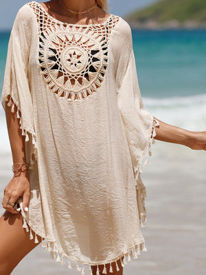 Short, Sexy Beachwear With Small Tassels For Sun Protection.