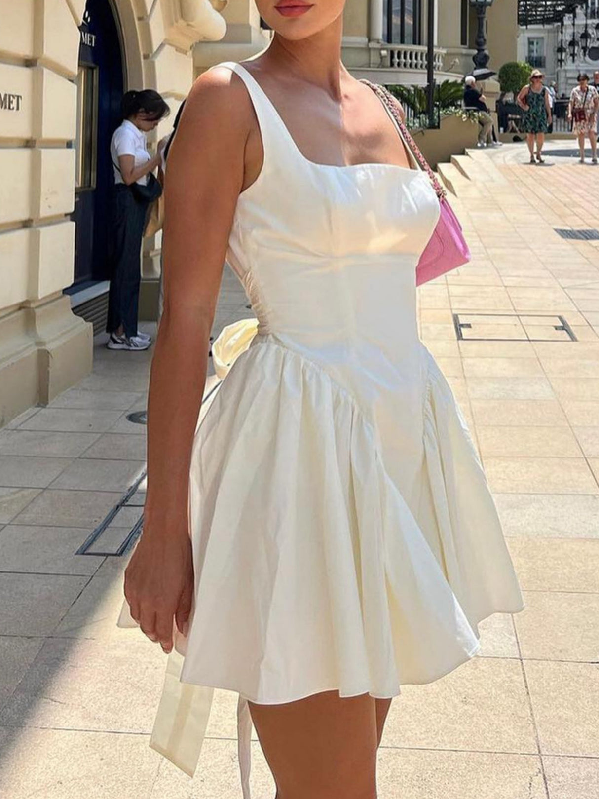 Bow Backless Strappy Mini&Short Dresses