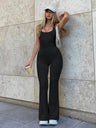 Flared Suspenders Backless Tight Fit High Waist Yoga Casual Jumpsuits/pants